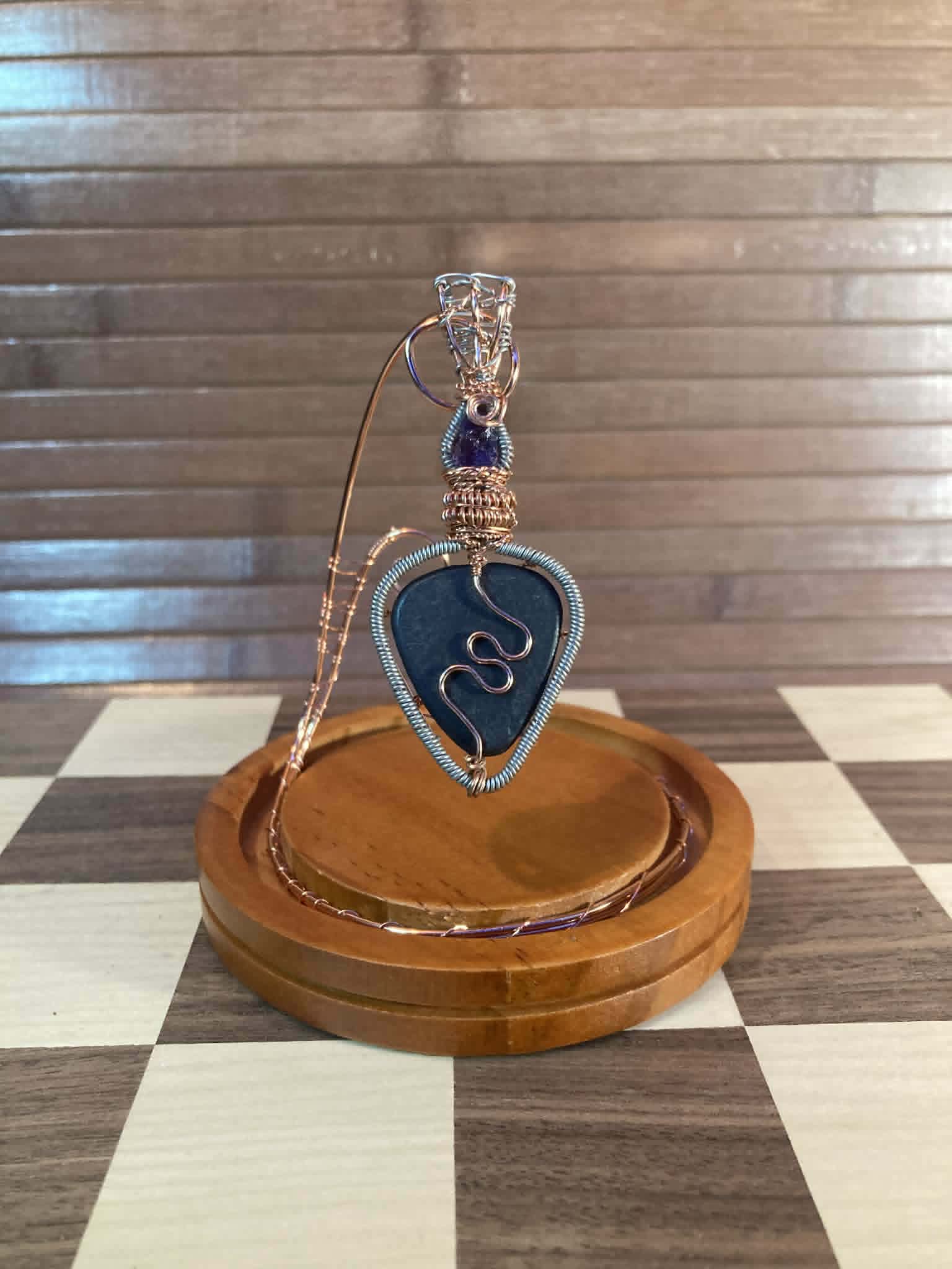 Amethyst Guitar Pick Holder Pendant