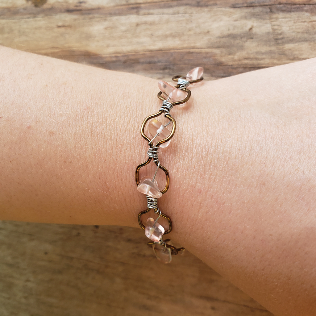"Cherry Blossom Drift" Cherry Quartz Cuff