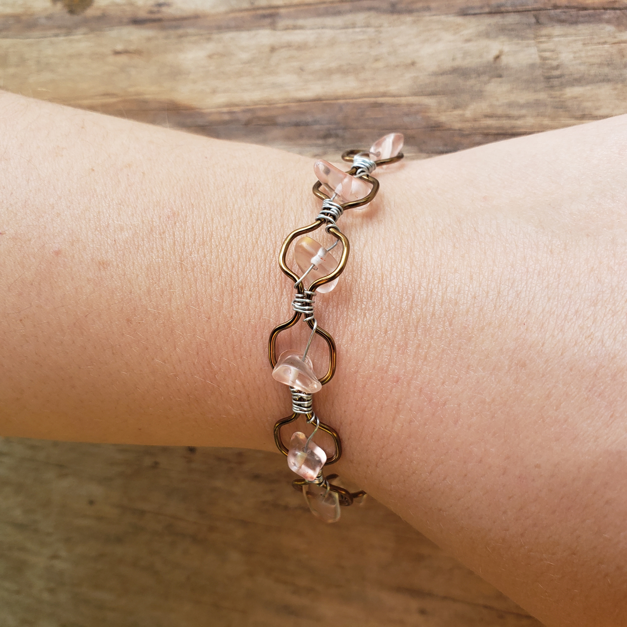 "Cherry Blossom Drift" Cherry Quartz Cuff
