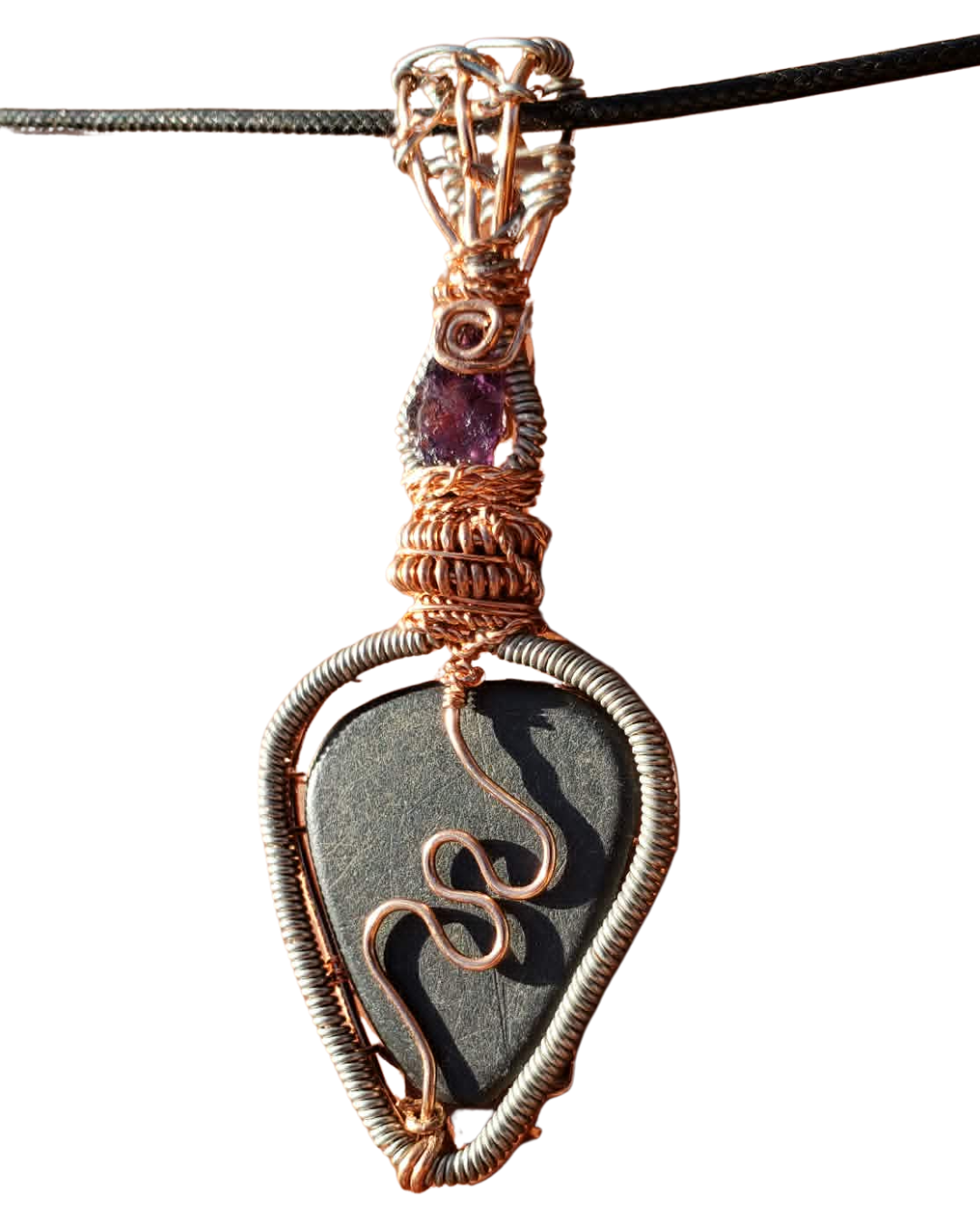 Amethyst Guitar Pick Holder Pendant