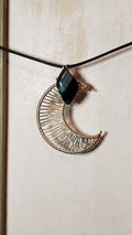 Blue Tigers Eye Moon Pendant