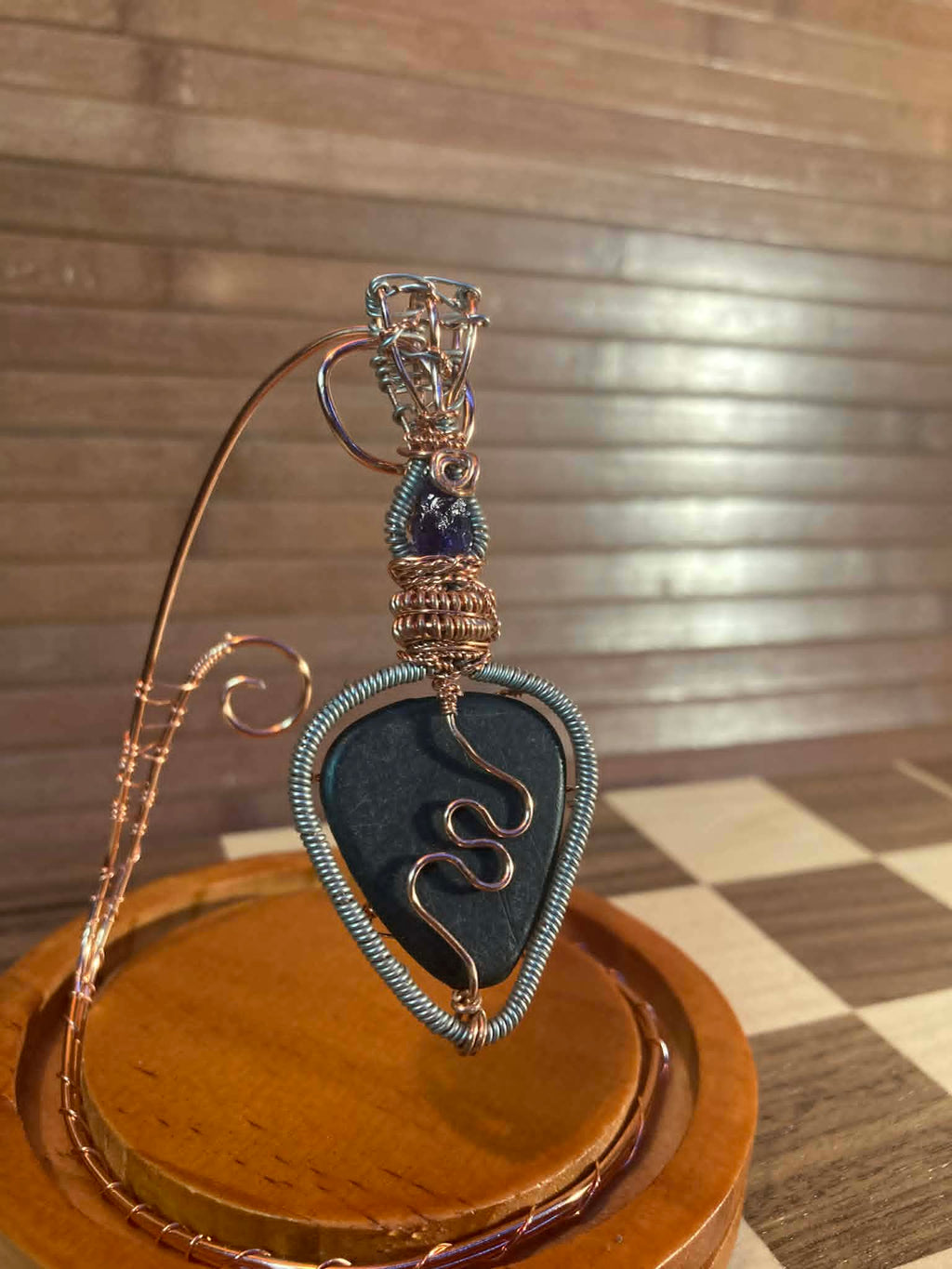 Amethyst Guitar Pick Holder Pendant