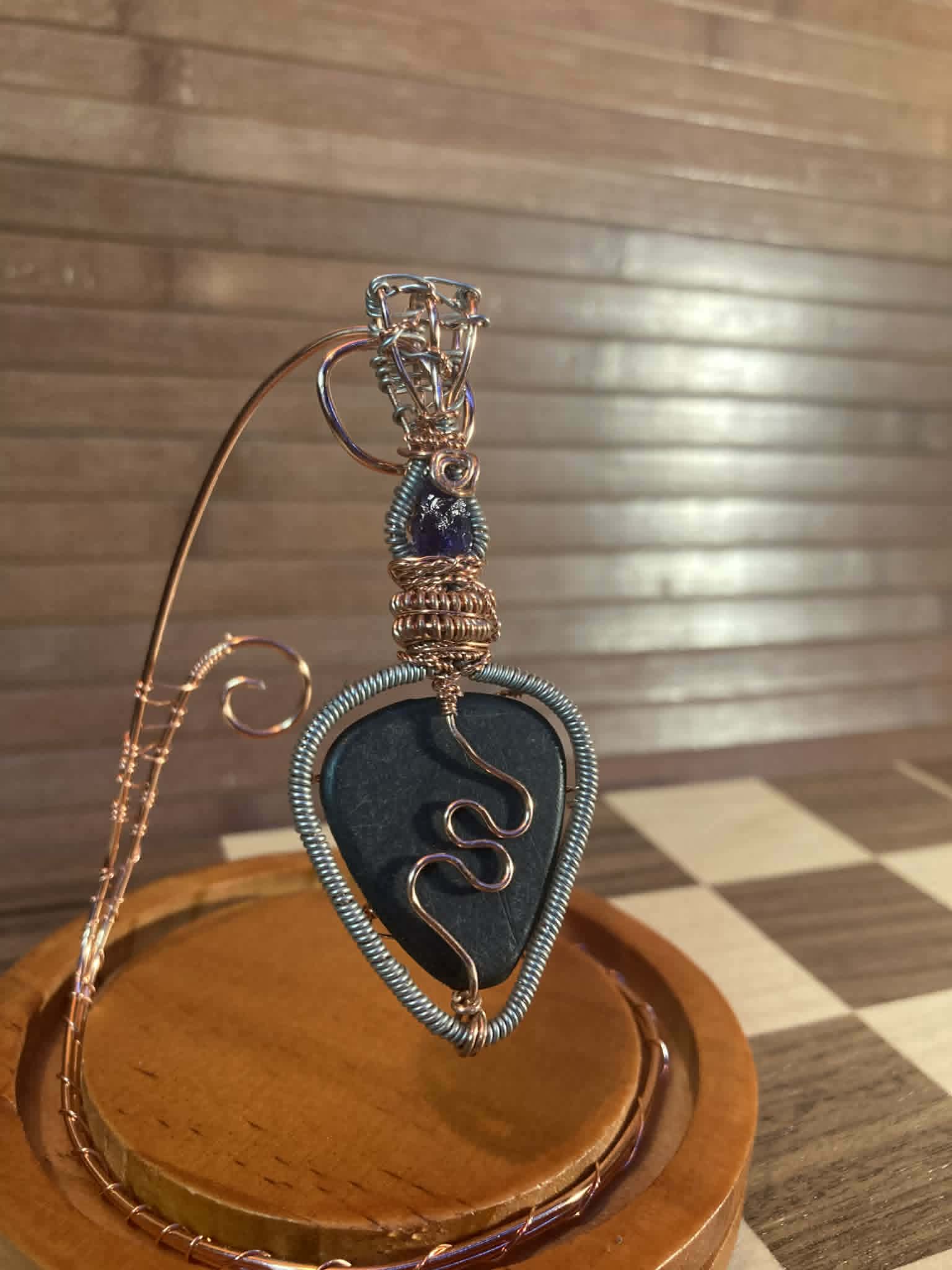 Amethyst Guitar Pick Holder Pendant