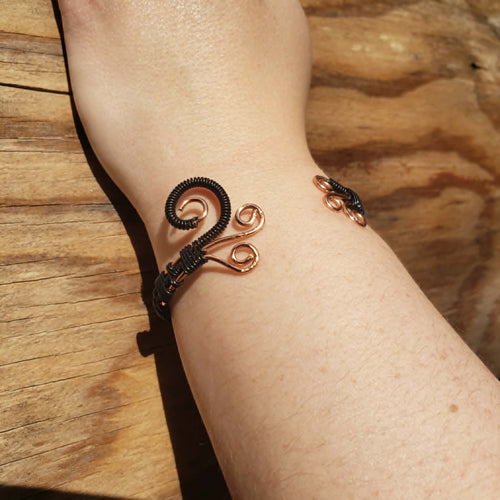 "Dark Current" - Black Copper Wire Cuff