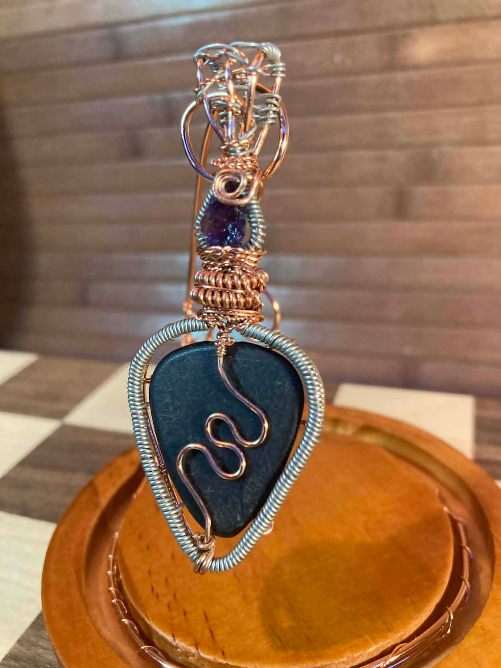 Amethyst Guitar Pick Holder Pendant